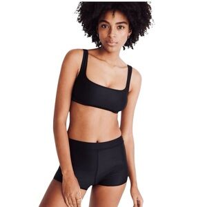 NWT Madewell Second Wave Balconette Bikini Top Swimwear True Black Size XXS